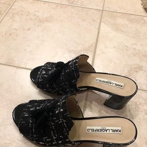 Karl Lagerfeld Tweed Mule Slip-one Sz 9